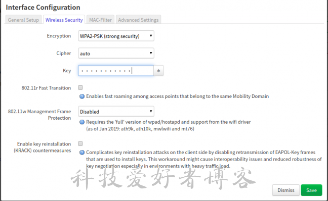 修改openwrt无线加密方式