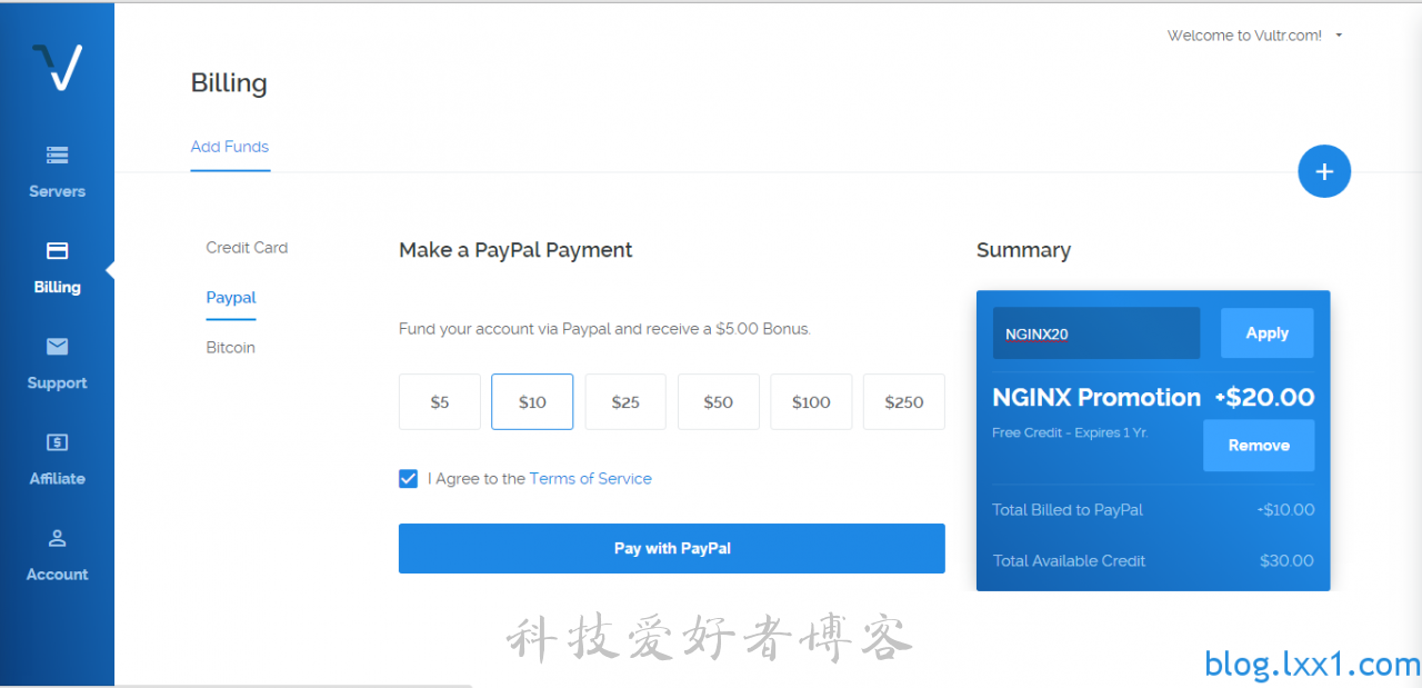 vultr优惠码，首次赠送20美元